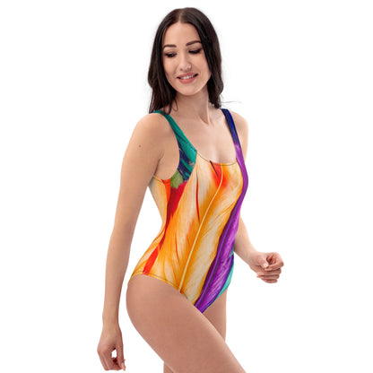 Women’s One-Piece Swimsuit - Fabulous Feathers