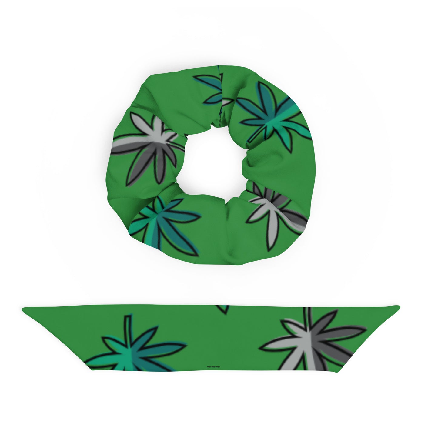 Recycled Scrunchie - Leafy Green